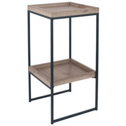 Pacific Lifestyle Gallery Natural Wood Veneer And Black Metal Side Table - thumbnail 4