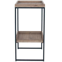 Pacific Lifestyle Gallery Natural Wood Veneer And Black Metal Side Table - thumbnail 3