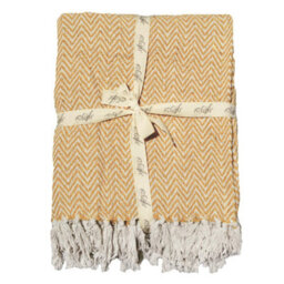 Allure Bath Fashions Audley Chevron Herringbone Throw Blanket - Mustard, 150 X 200Cm - thumbnail 2