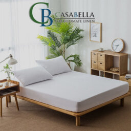 Casabella Waterproof Terry Towel Matress Protector Fitted Cover Polycotton Mattress Protectors Double 137X190+30Cm - thumbnail 2