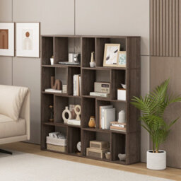 Costway 5-Tier Geometric Bookshelf 120 Cm Tall Bookcase Modern 8-Cube Display Shelving - thumbnail 4