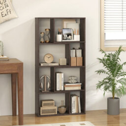 Costway 5-Tier Geometric Bookshelf 120 Cm Tall Bookcase Modern 8-Cube Display Shelving - thumbnail 5