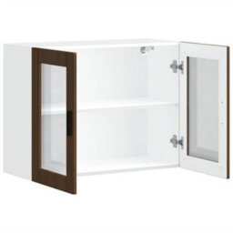 Berkfield Kitchen Wall Cabinet With Glass Door Porto Brown Oak - thumbnail 6
