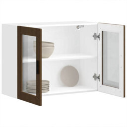 Berkfield Kitchen Wall Cabinet With Glass Door Porto Brown Oak - thumbnail 5
