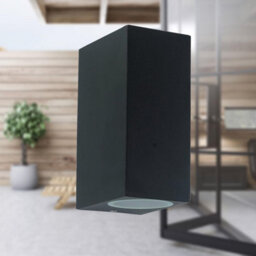 First Choice Lighting Set Of 2 Falmouth Black Up Down Outdoor Ip44 Wall Lights - thumbnail 4