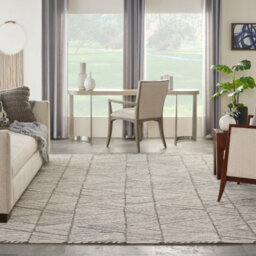 Grey White Handmade Wool ,abstract Geometric Easy To Clean Rug For Bedroom & Living Room-160Cm X 221Cm - thumbnail 3