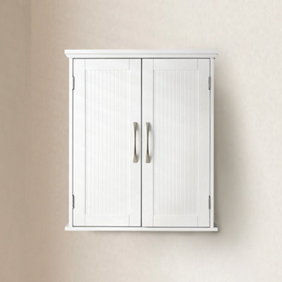 Teamson Home Wall Mounted Bathroom Cabinet With 2 Doors And Adjustable Shelves, Bathroom Storage, White - image 1