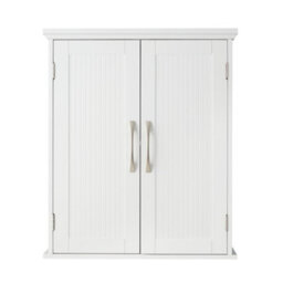 Teamson Home Wall Mounted Bathroom Cabinet With 2 Doors And Adjustable Shelves, Bathroom Storage, White - thumbnail 5