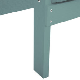 Beliani Turquoise Garden Chair With Footstool - Weather-Resistant Faux Wood Outdoor Lounge - thumbnail 9