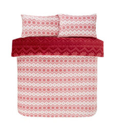 Smart Living Fairisle Flannel Fleece Reversible Duvet Cover With Pillowcases - thumbnail 4