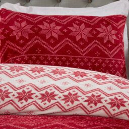 Smart Living Fairisle Flannel Fleece Reversible Duvet Cover With Pillowcases - thumbnail 6