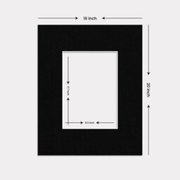 Ak Frames 20X16 Black Picture Mounts To Fit A4 Aperture Size - Mount Board Only (No Frame Included) - thumbnail 3