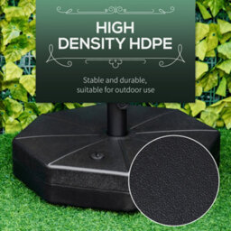 Outsunny Garden Parasol Base Stand Up To 28Kg Water Or 40Kg Sand Filled, Black - thumbnail 6
