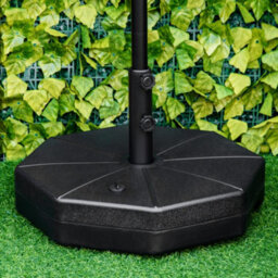 Outsunny Garden Parasol Base Stand Up To 28Kg Water Or 40Kg Sand Filled, Black