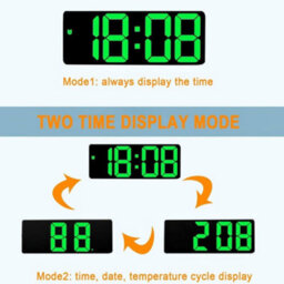 Alarm Clock Led Display Digital Mirror Clock Alarm Battery/plug-In Alarm Clock - thumbnail 4