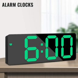 Alarm Clock Led Display Digital Mirror Clock Alarm Battery/plug-In Alarm Clock - thumbnail 1