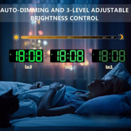 Alarm Clock Led Display Digital Mirror Clock Alarm Battery/plug-In Alarm Clock - thumbnail 5