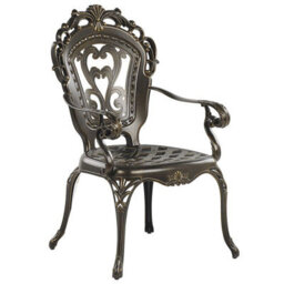 Beliani Set Of 2 Garden Chairs With Cushions Sapri Metal Dark Brown - thumbnail 4