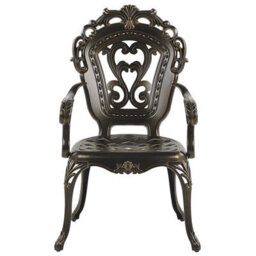 Beliani Set Of 2 Garden Chairs With Cushions Sapri Metal Dark Brown - thumbnail 5