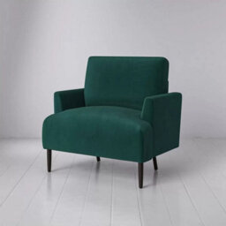Swyft Model 05 Green Velvet Loveseat Foam Zig-Zag Springs Beech & Metal Legs Contemporary Minimalist Snuggler Chair - thumbnail 3