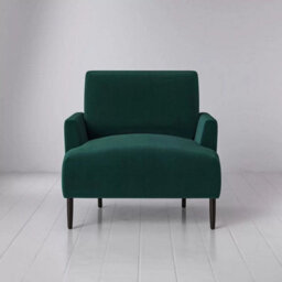 Swyft Model 05 Green Velvet Loveseat Foam Zig-Zag Springs Beech & Metal Legs Contemporary Minimalist Snuggler Chair - thumbnail 4