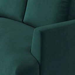 Swyft Model 05 Green Velvet Loveseat Foam Zig-Zag Springs Beech & Metal Legs Contemporary Minimalist Snuggler Chair - thumbnail 6