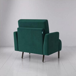 Swyft Model 05 Green Velvet Loveseat Foam Zig-Zag Springs Beech & Metal Legs Contemporary Minimalist Snuggler Chair - thumbnail 5