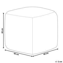 Wyld And Coco 40 X 40 Cm Grey White Geometric Knitted Pouffe - Cotton, Textured Square Seat - thumbnail 4
