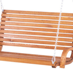 Beliani Patio Swing Novara Larch Wood Brown - thumbnail 8