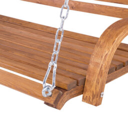 Beliani Patio Swing Novara Larch Wood Brown - thumbnail 9