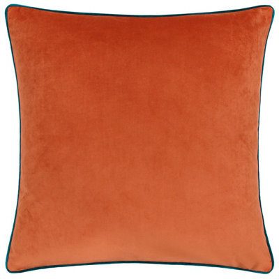 furn. Furn Meridian Velvet Piped Cushion Cover, Tiger/teal, 55 X 55Cm - image 1