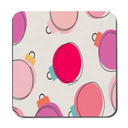 Benjamin Tate Design Colorful Christmas Ornaments Placemat And Coaster Set - thumbnail 3
