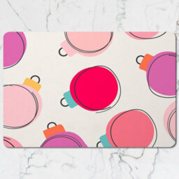 Benjamin Tate Design Colorful Christmas Ornaments Placemat And Coaster Set - thumbnail 2