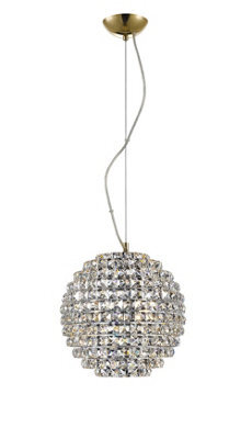 Luminosa Lighting Luminosa Nord 4 Light Crystal Gold Pendant Ceiling Light
