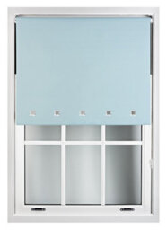 Furnished Blackout Roller Blinds With Square Eyelets And Metal Fittings- Duck Egg Blue Trimmable (W)130Cm (L)210Cm - thumbnail 2