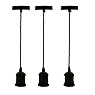 Ledsone Vintage E27 Antique Brass Pendant Light  Metal Ceiling Lamp Holder With Twisted Cable For Restaurant - image 1