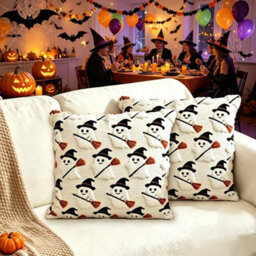 Amorly 2 Pack Cute Ghost Halloween Throw Pillow Covers, 18 Inch Soft Plush Cushion Cases, Fall Spooky Decor For Sofa, Couch, Car, Cafe - thumbnail 3