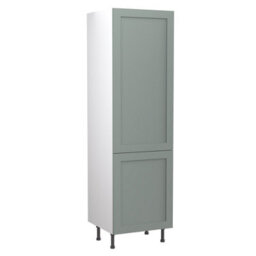 Kitchen Kit Sage Green Matt Shaker Door Larder Tall Unit Cabinet Soft Close Drawers Flatpack - 600X2120mm - thumbnail 1