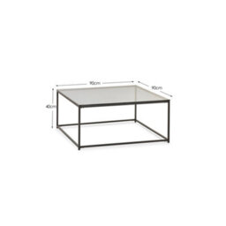 Julian Bowen Chicago Square Coffee Table Smoked Glass - thumbnail 4