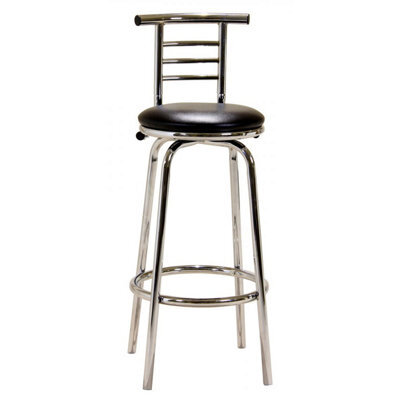 Lancaster Black Chrome Breakfast Bar Stool Pair