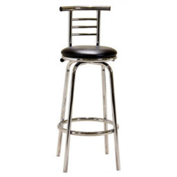 Lancaster Black Chrome Breakfast Bar Stool Pair