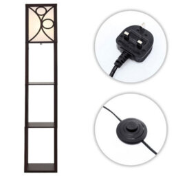 Darphe 160Cm Retro Wooden Floor Lamp With Storage Rack And Foot Switch - thumbnail 4