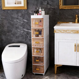 5 Tier Tea Slim Storage Cabinet Narrow Slide Out Drawers Bathroom Kitchen Gap Storage Unit - thumbnail 3
