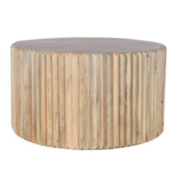 Buttercup Farm Hudson Carved Round Coffee Table - Mango Wood - L80 X W80 X H46 Cm - thumbnail 2