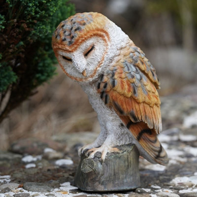Burgess Barn Owl Resin Sculpture Home Garden British Wildlife Statue Outdoor Ornament Eagle Large Bird Gift - image 1