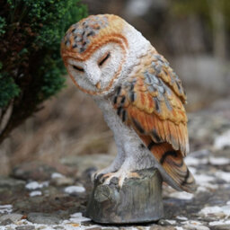Burgess Barn Owl Resin Sculpture Home Garden British Wildlife Statue Outdoor Ornament Eagle Large Bird Gift - thumbnail 1