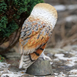 Burgess Barn Owl Resin Sculpture Home Garden British Wildlife Statue Outdoor Ornament Eagle Large Bird Gift - thumbnail 5