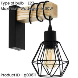Loops Sleek Modern Design Black And Brown Led Wall Light For Indoor Spaces - 24Cm - thumbnail 2
