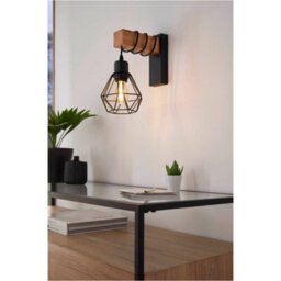 Loops Sleek Modern Design Black And Brown Led Wall Light For Indoor Spaces - 24Cm - thumbnail 3