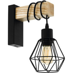 Loops Sleek Modern Design Black And Brown Led Wall Light For Indoor Spaces - 24Cm
